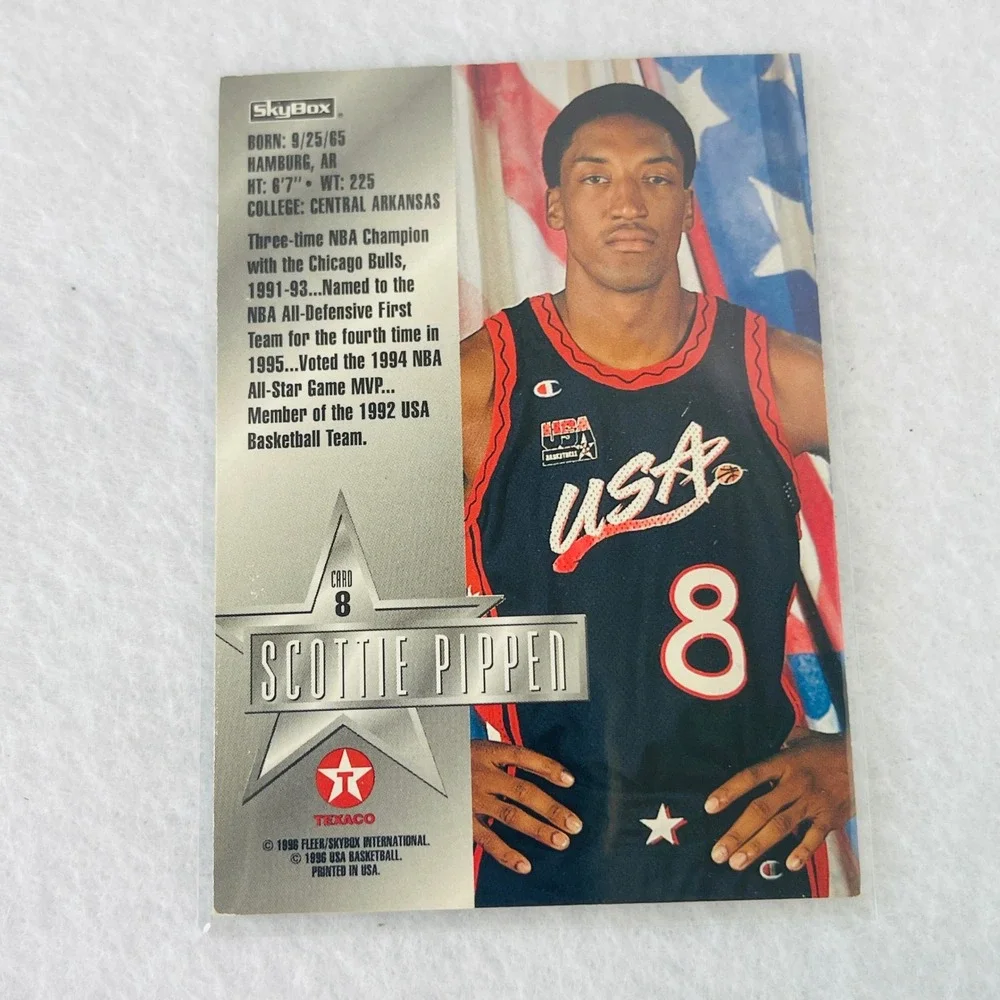 1996 SkyBox USA Basketball Scottie Pippen #8 Texaco Promo Card Chicago Bulls